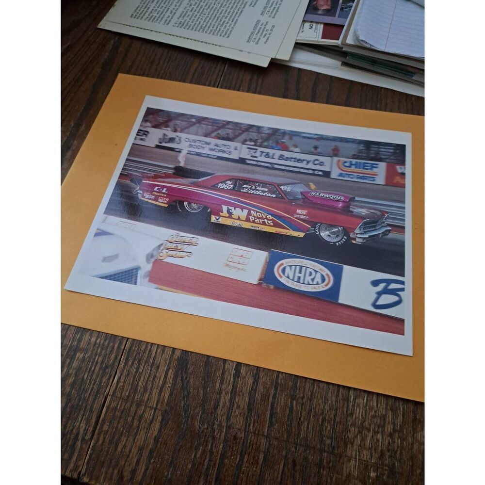 Vintage Jeff Littleton 1967 Nova World's Fastest Drag Car 8x10 Promo Photo NHRA
